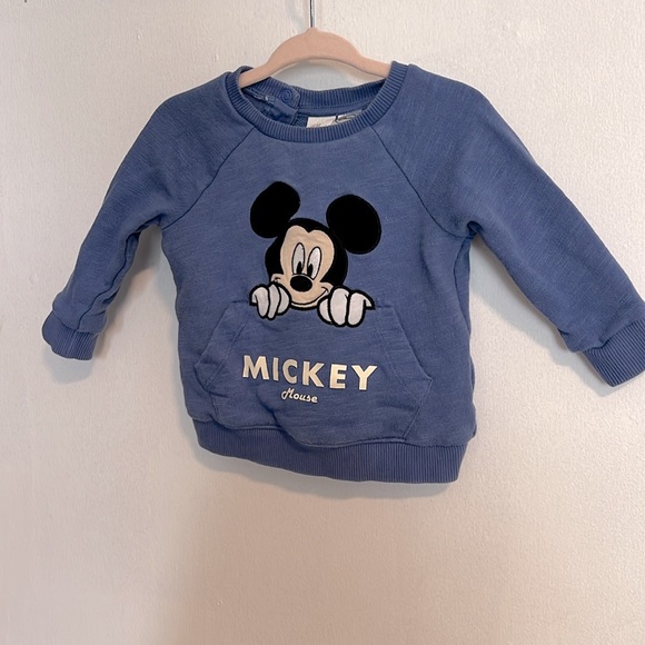 H&M Mickey Mouse dark Purple sweatshirt|Size:4-6months - Picture 2 of 4